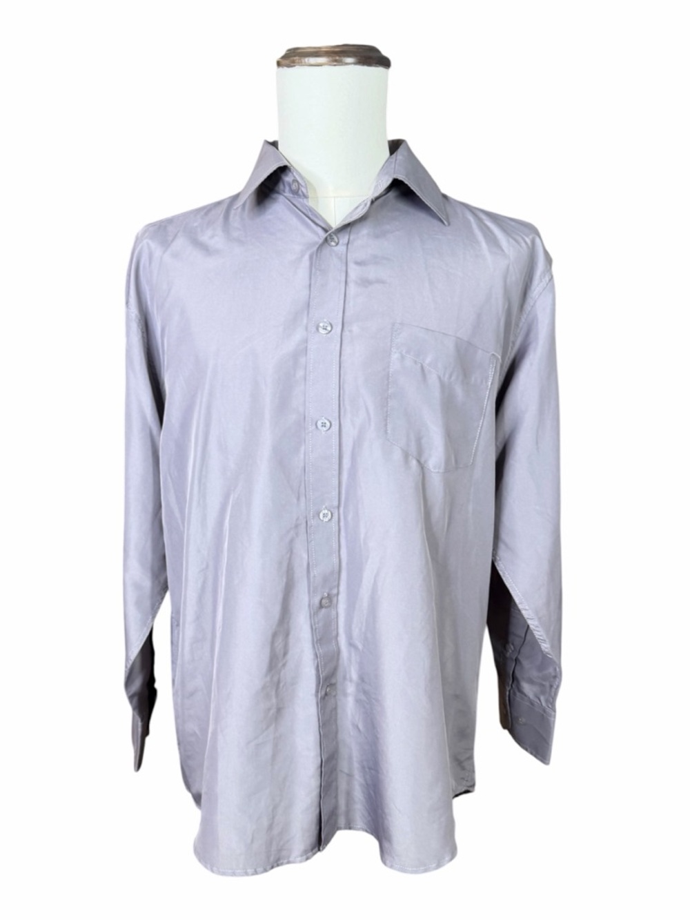 Santino Milano Fine Wear Light Gray Long Sleeve Dress Shirt - Size Large